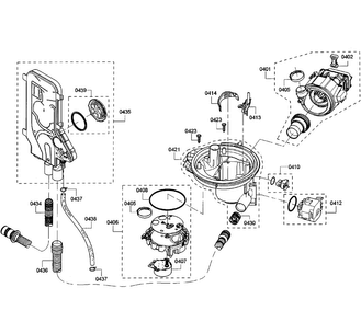 Pump Assy Diagram and Parts List for SHP53T55UC 01 Bosch Dishwasher