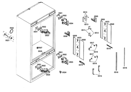 Cabinet 2 Assy Diagram and Parts List for T36IT71NNP 99 Thermador Refrigerator