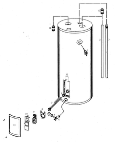 Water Heater Diagram and Parts List for 153313240  Kenmore Water Heater