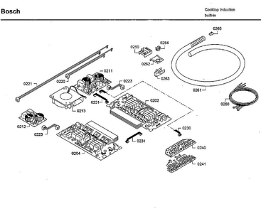 Pcb Asy Diagram and Parts List for NIT5068UC 01 Bosch Cooktop