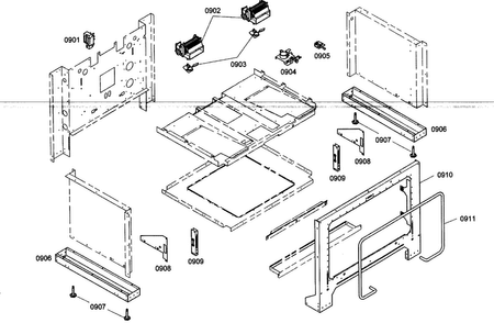 Mounting Diagram and Parts List for PRL364ELG02  Thermador Range