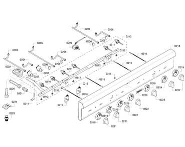 Control Panel Diagram and Parts List for PCG486GD 01 Thermador Cooktop