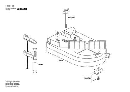 Section 2 Diagram and Parts List for PFE280E 0603215750 Bosch Circular Saw