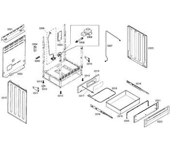 Base Assy Diagram and Parts List for HGS7052UC 01 Bosch Range