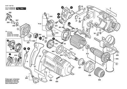 Section 1 Diagram and Parts List for 0601148739  Bosch Impact Driver