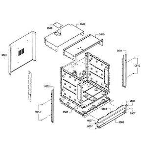 Cabinet Assy Diagram and Parts List for HBN5450UC 07 Bosch Wall Oven