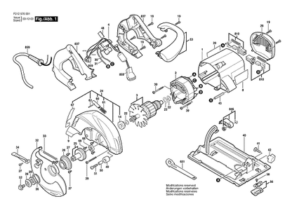 Bosch 5700 (F012570001) Diagram and Parts List for 5700 F012570001 Bosch Circular Saw
