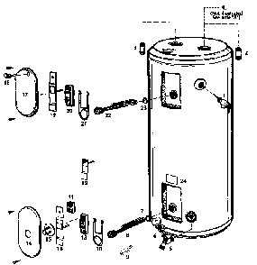 Replacement Parts Diagram and Parts List for 153310460  Kenmore Water Heater