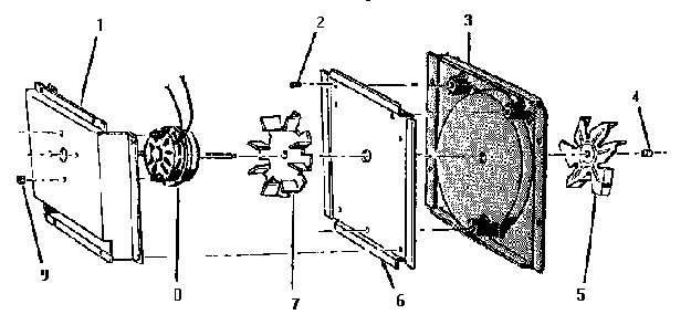Convection Blower Assembly Diagram and Parts List for CMT131  Thermador Microwave