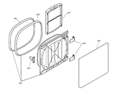 Door Assy Diagram and Parts List for WTA3510UC 13 Bosch Dryer