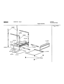 Support Assembly Diagram and Parts List for HES247U 01 Bosch Range
