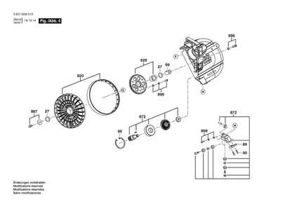 Section 4 Diagram and Parts List for GCB120 3601M36010 Bosch Band Saw