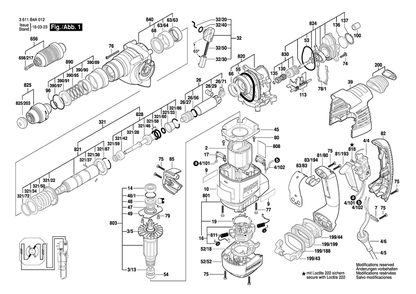 Page A Diagram and Parts List for RH328VCQ 3611B4A012 Bosch Hammer
