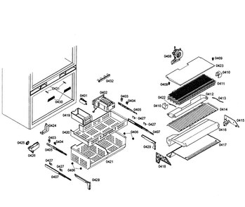 Shelfs Friger Diagram and Parts List for T36IT71NNP 01 Thermador Refrigerator
