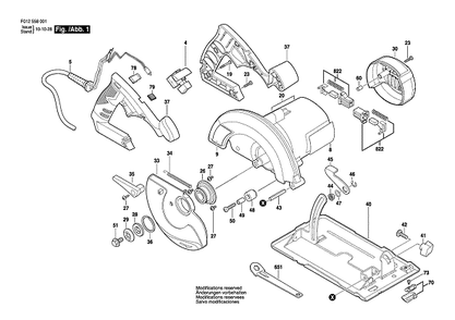 Bosch 5585 (F012558501) Diagram and Parts List for 5585 F012558501 Bosch Circular Saw