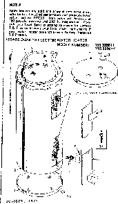 Non-functional Replacement Parts Diagram and Parts List for 153325511  Kenmore Water Heater