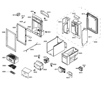 Dispenser Diagram and Parts List for T18ID80NLP 41 Thermador Freezer