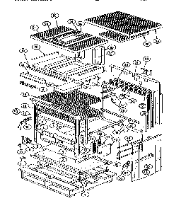 Oven Cavity Diagram and Parts List for PRSG364GL  Thermador Range
