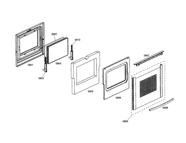 Door Diagram and Parts List for HDS7062U 01 Bosch Range