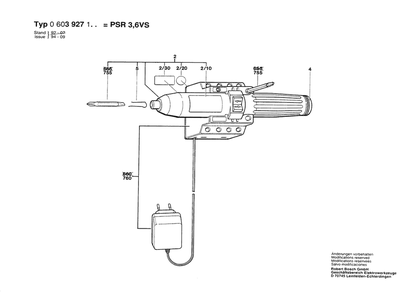 Section 1 Diagram and Parts List for 0603927124  Bosch Screwdriver
