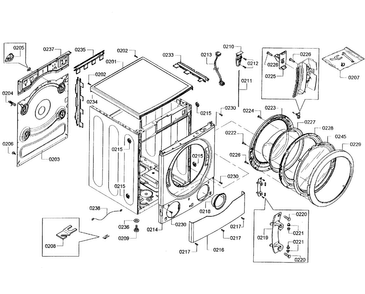 Cabinet Assy Diagram and Parts List for WFVC5400UC 23 Bosch Washer