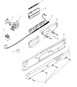 Fascia Panel Diagram and Parts List for SHU9955UC 12 Bosch Dishwasher
