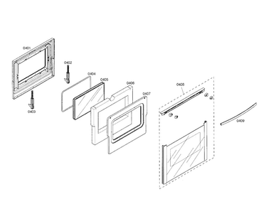Door Diagram and Parts List for HDI7282U 01 Bosch Range