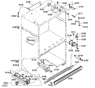 Cabinet Parts Diagram and Parts List for KBURT3675E01  Thermador Refrigerator