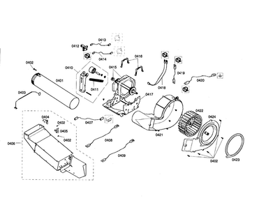 Motor Assembly Diagram and Parts List for WTMC632SUS 01 Bosch Dryer