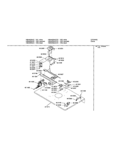 Lower Internal Panel Diagram and Parts List for HBN455AUC 01 Bosch Wall Oven