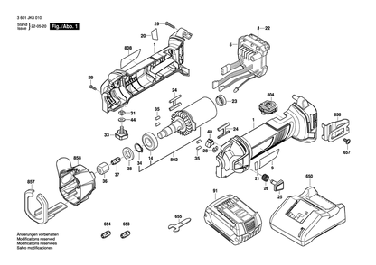Diagram Diagram and Parts List for GCU18V-30 3 601 JK8 010 Bosch Saw
