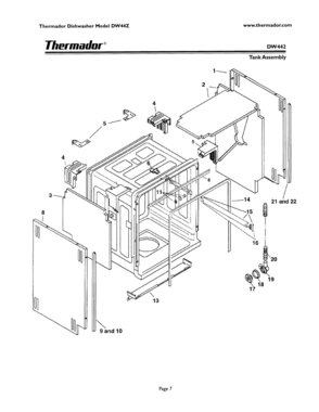 06 - TANK ASSEMBLY Diagram and Parts List for DW44ZSB  Bosch Dishwasher