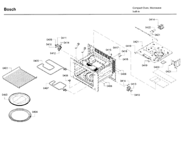 Cavity Diagram and Parts List for HMC80252UC 01 Bosch Microwave