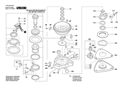 Part Location Diagram of 2610A09731 Bosch Tool 61-4500 SET SCREW (SP)