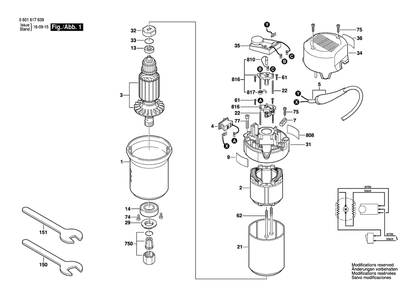Part Location Diagram of 1619P05216 Bosch Tool ARMATURE