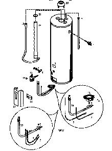 65 Gallon Diagram and Parts List for 153338660  Kenmore Water Heater
