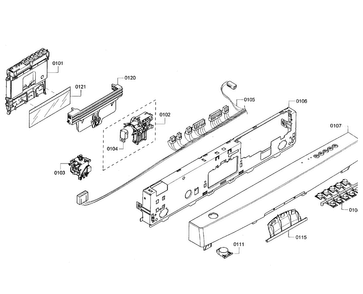 Control Panel Diagram and Parts List for SHX43R52UC 64 Bosch Dishwasher