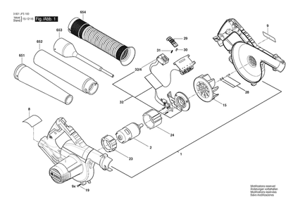 Section 1 Diagram and Parts List for 3601JF5110  Bosch Miscellaneous