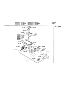 Lower Internal Panel Diagram and Parts List for HBN456AUC 01 Bosch Wall Oven
