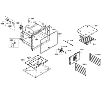 Oven Upper Diagram and Parts List for HBL3560UC 08 Bosch Wall Oven