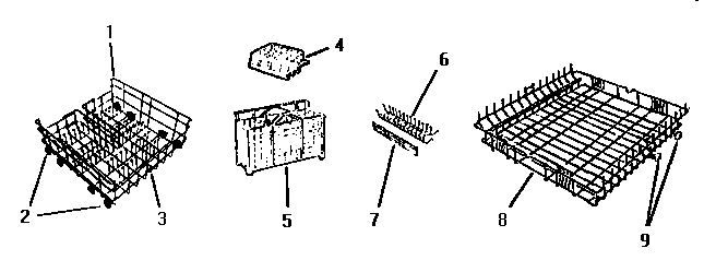 Basket Assemblies Diagram and Parts List for EIITHD4800  Thermador Dishwasher