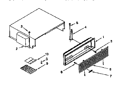 Top Grille And Unit Cover Diagram and Parts List for TSS42QBW00  Thermador Refrigerator