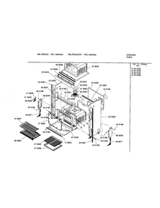Lower Body Diagram and Parts List for HBL765AUC 01 Bosch Wall Oven
