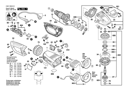 Part Location Diagram of 1607000CU6 Bosch Grinding Spindle