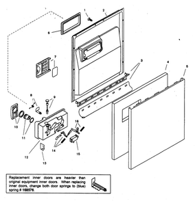 Door Assy Diagram and Parts List for SHU43E05UC 14 Bosch Dishwasher