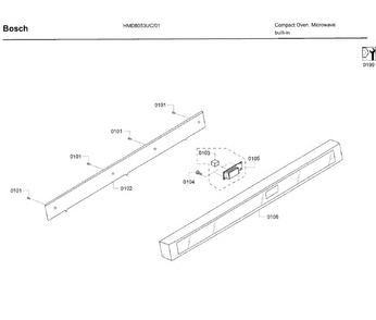 Control Panel Diagram and Parts List for HMD8053UC 01 Bosch Microwave