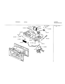 Interior Assembly Diagram and Parts List for HMV9305 01 Bosch Microwave