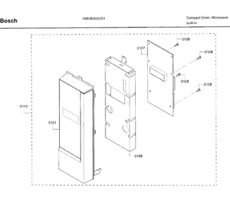 Control Panel Diagram and Parts List for HMV8053U 01 Bosch Microwave