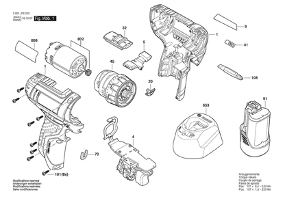 Part Location Diagram of 1600A009AN Bosch Tool GEAR BOX