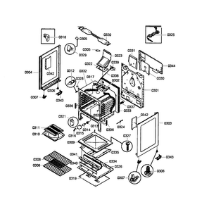 Main Assy Diagram and Parts List for HGS3023UC 05 Bosch Range